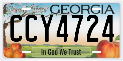 GA license plate CCY4724