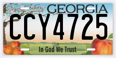 GA license plate CCY4725