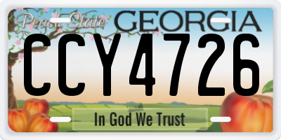 GA license plate CCY4726