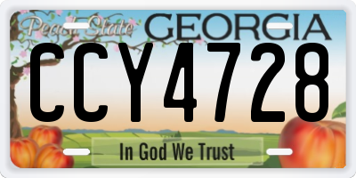GA license plate CCY4728