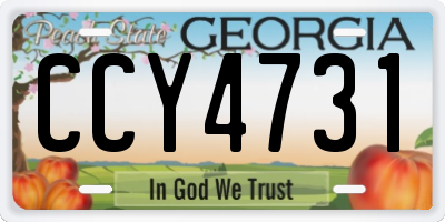 GA license plate CCY4731