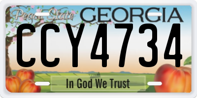 GA license plate CCY4734