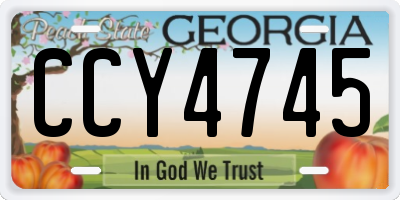 GA license plate CCY4745