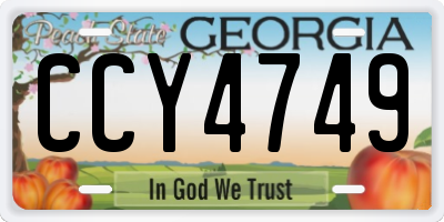 GA license plate CCY4749