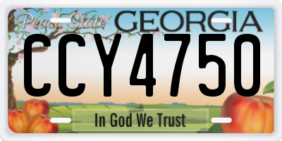 GA license plate CCY4750