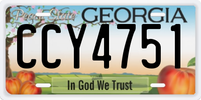 GA license plate CCY4751