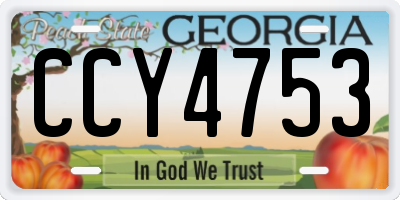 GA license plate CCY4753