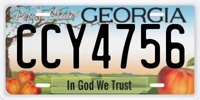 GA license plate CCY4756