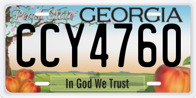 GA license plate CCY4760