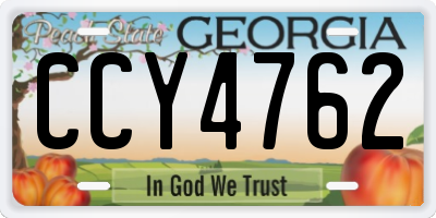GA license plate CCY4762