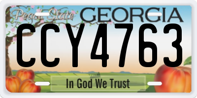 GA license plate CCY4763