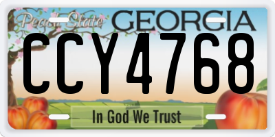 GA license plate CCY4768