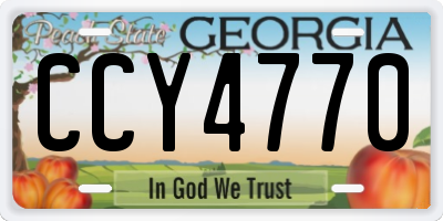 GA license plate CCY4770