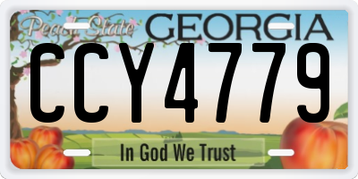 GA license plate CCY4779