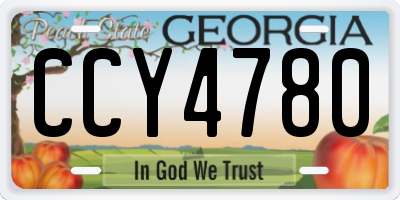 GA license plate CCY4780