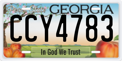 GA license plate CCY4783