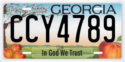 GA license plate CCY4789