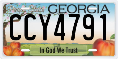 GA license plate CCY4791