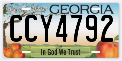 GA license plate CCY4792