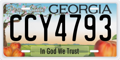GA license plate CCY4793