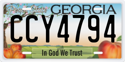 GA license plate CCY4794