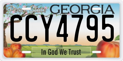 GA license plate CCY4795