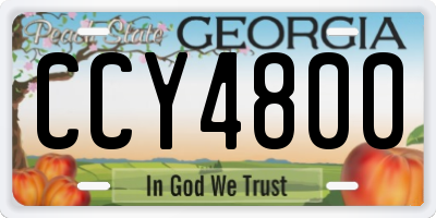 GA license plate CCY4800