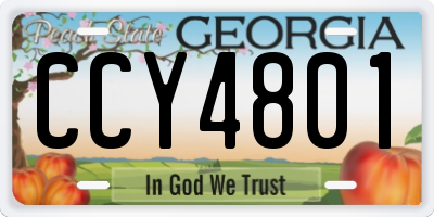 GA license plate CCY4801