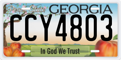 GA license plate CCY4803