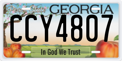 GA license plate CCY4807