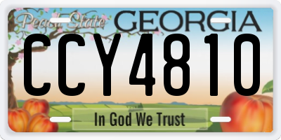 GA license plate CCY4810
