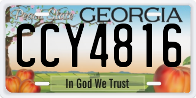 GA license plate CCY4816