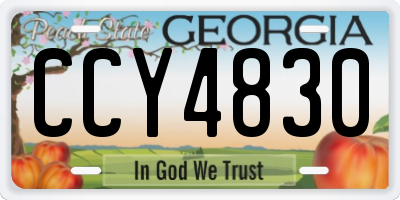 GA license plate CCY4830
