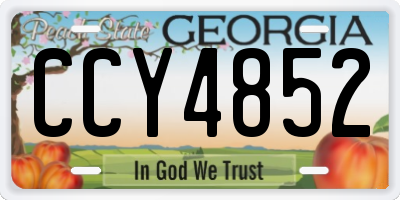 GA license plate CCY4852