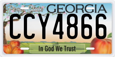 GA license plate CCY4866