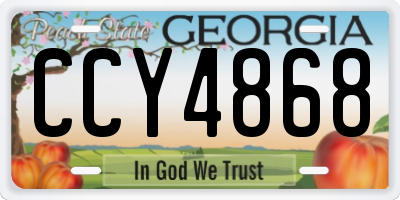 GA license plate CCY4868