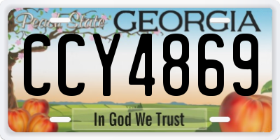 GA license plate CCY4869