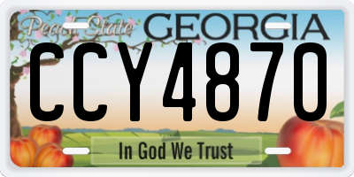 GA license plate CCY4870