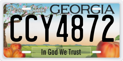 GA license plate CCY4872