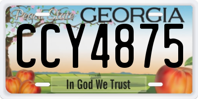 GA license plate CCY4875