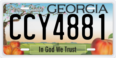 GA license plate CCY4881