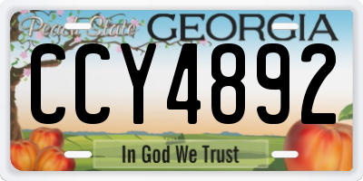GA license plate CCY4892