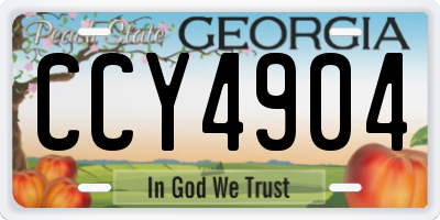 GA license plate CCY4904