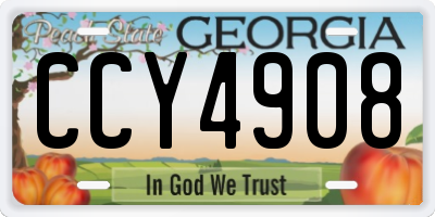 GA license plate CCY4908