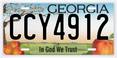 GA license plate CCY4912
