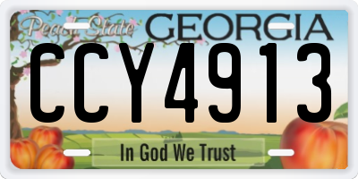 GA license plate CCY4913