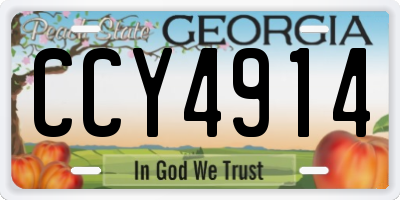 GA license plate CCY4914