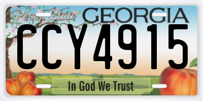 GA license plate CCY4915