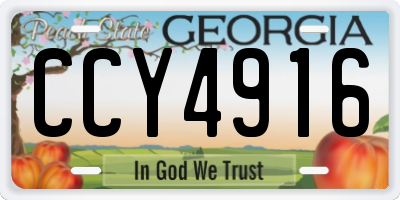 GA license plate CCY4916