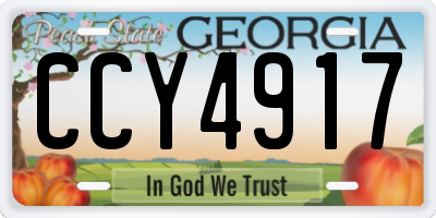 GA license plate CCY4917